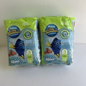 Huggies Lot Of 2 Little Swimmers Disposable Swim Diapers - Up To Size 3 (16-26 #
